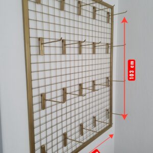 TEL PANO 80X100 CM DUVARA MONTE 4x4 SIK TELLİ RENK GOLD 20 ADET 15 CM KANCA DAHİL