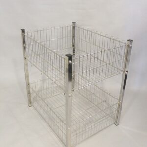Profil Ayaklı Sepet Çift Katlı Tel Sepet 60x80 Cm