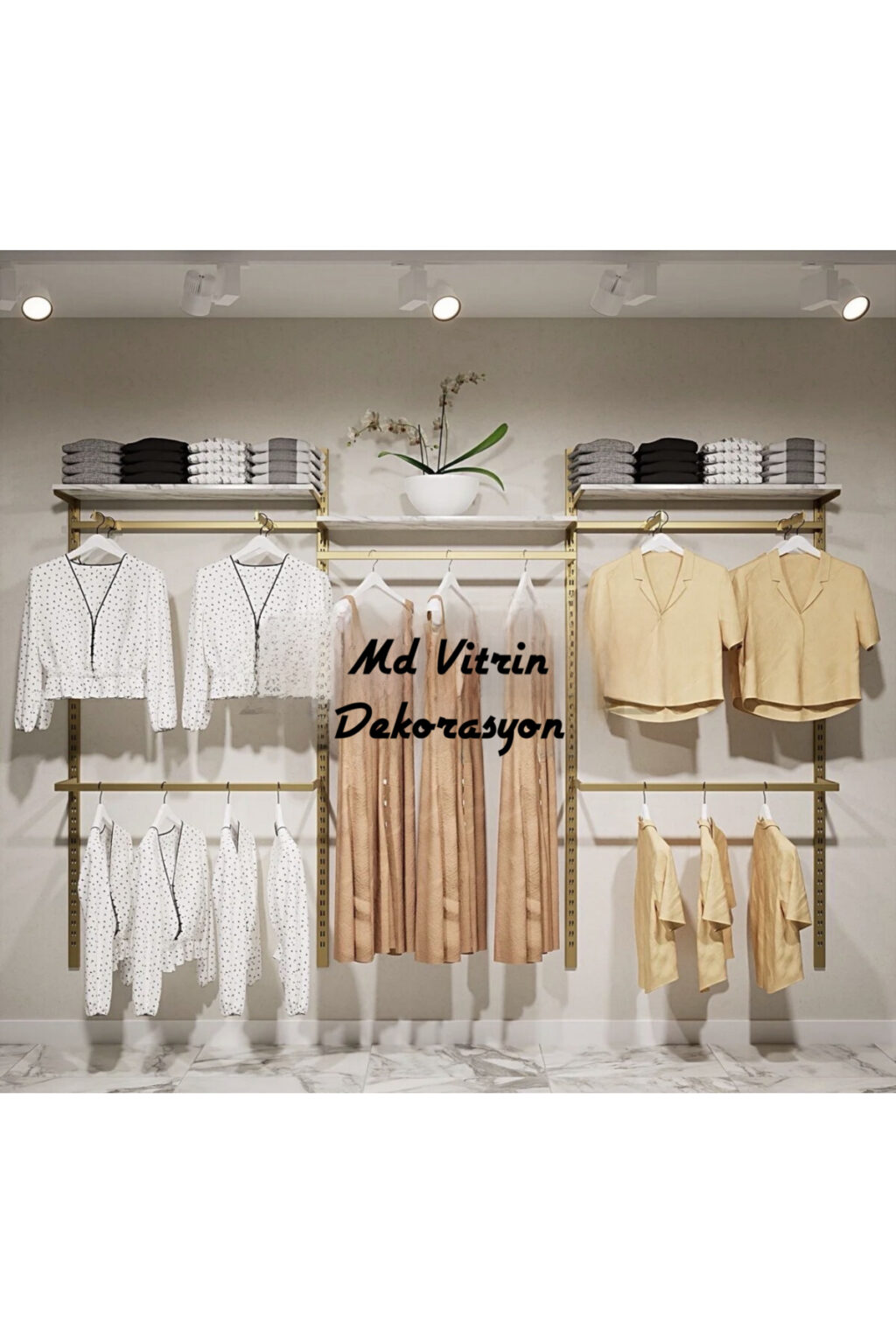 Mağaza Askılık Sistemi, Raf Sistemi, Butik Rafı, Mağaza Stand, Giyinme Odası 270*200 - Görsel 2