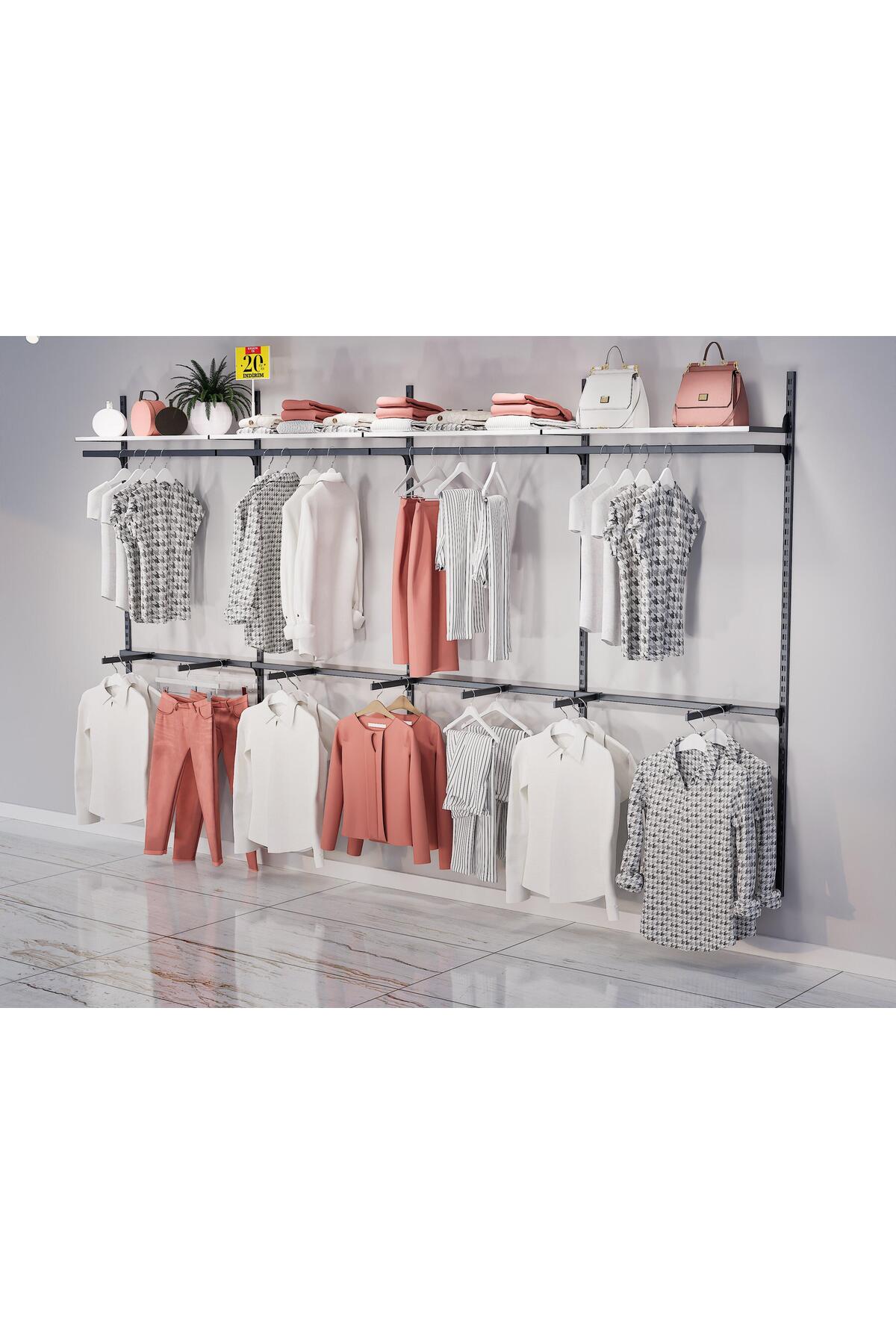 Mağaza Raf Sistemi, Askılık Sistemi, Butik Rafı, Mağaza Stand, Giyinme Odası-365*200