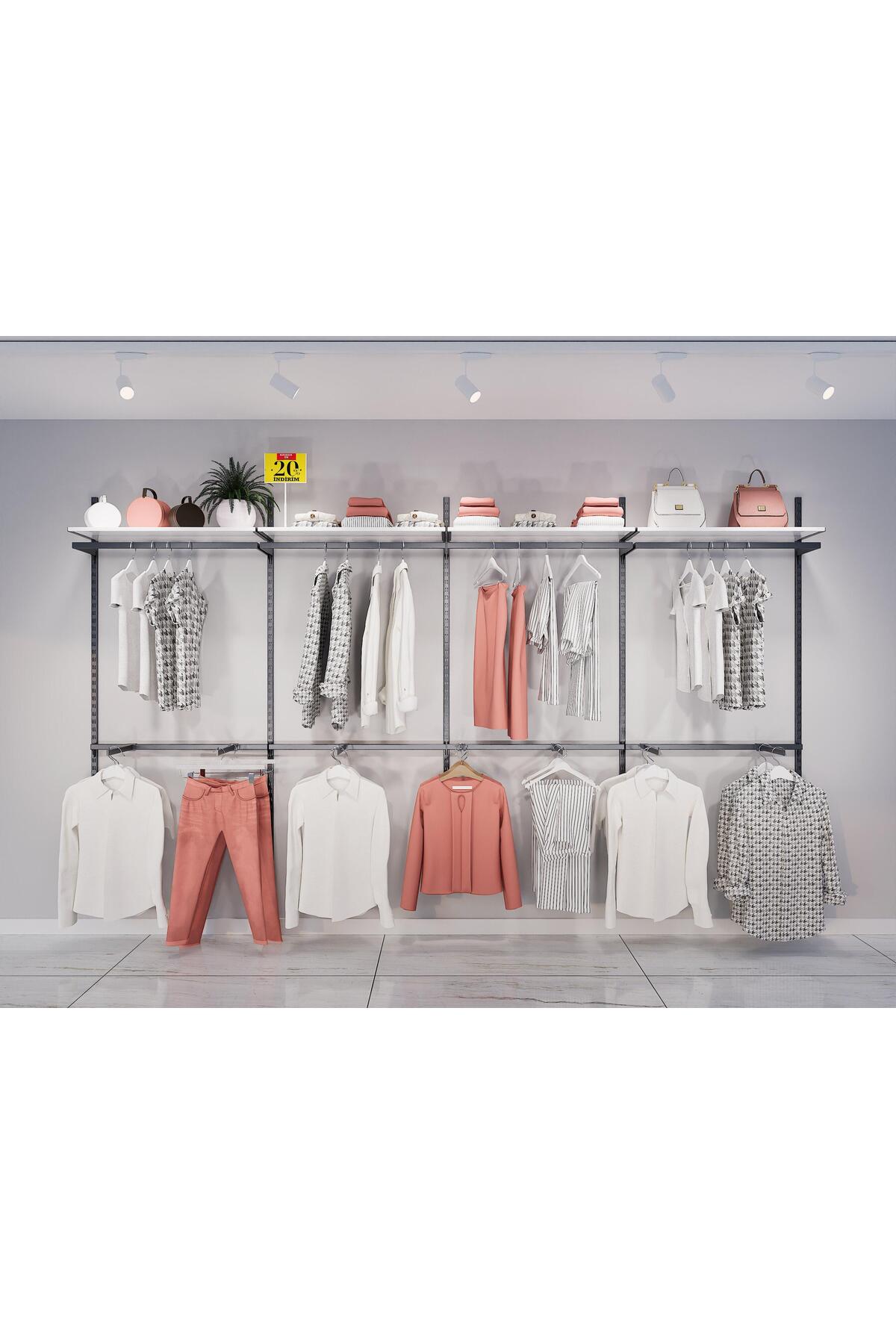Mağaza Raf Sistemi, Askılık Sistemi, Butik Rafı, Mağaza Stand, Giyinme Odası-365*200 - Görsel 2