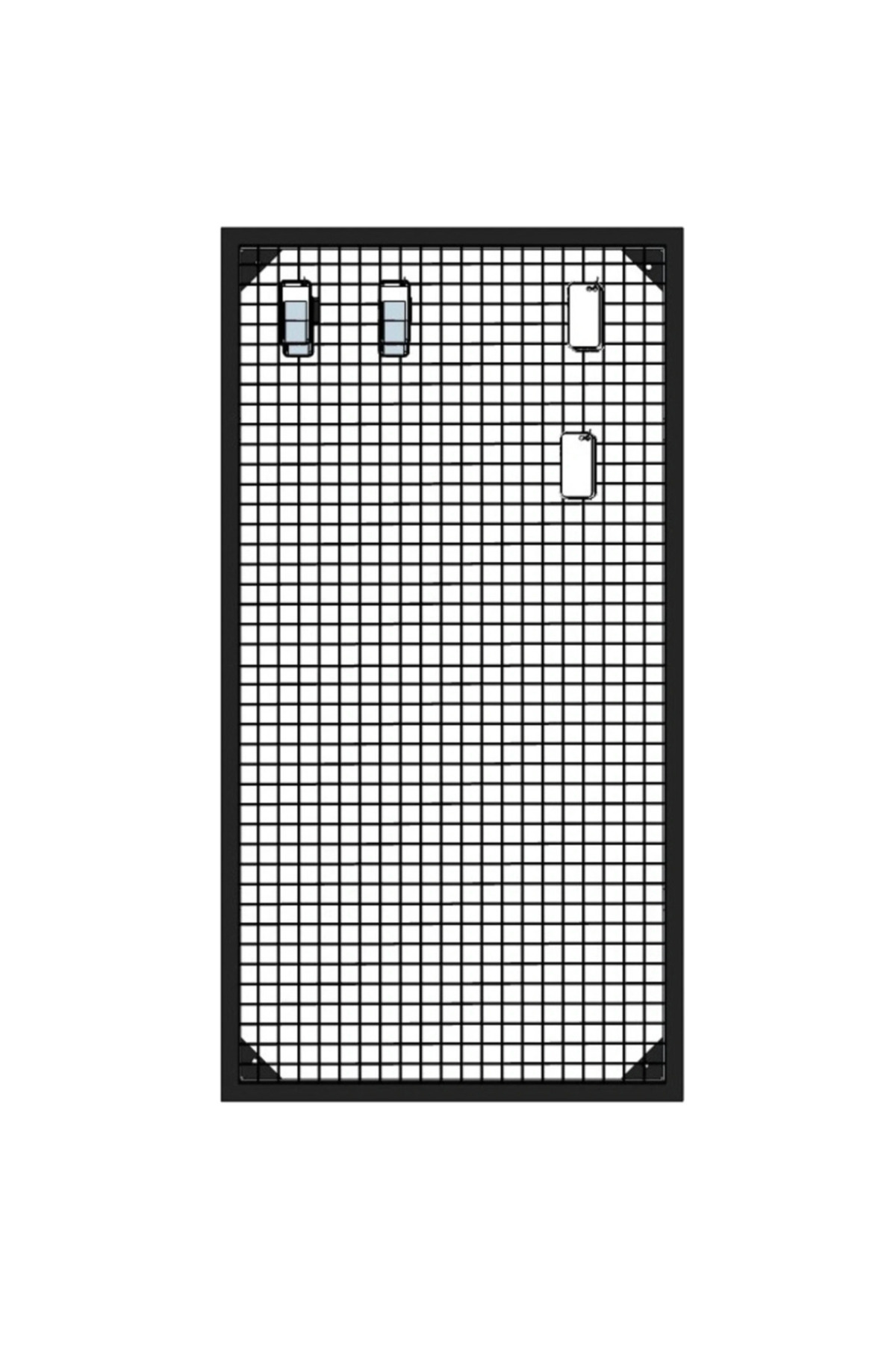 Sık Telli Tel Raf - Siyah Renkli Tel Pano Stand, Duvar Askılığı, Telefon ve Züccaciye Raf 60x120 cm 5 ADET - Görsel 4