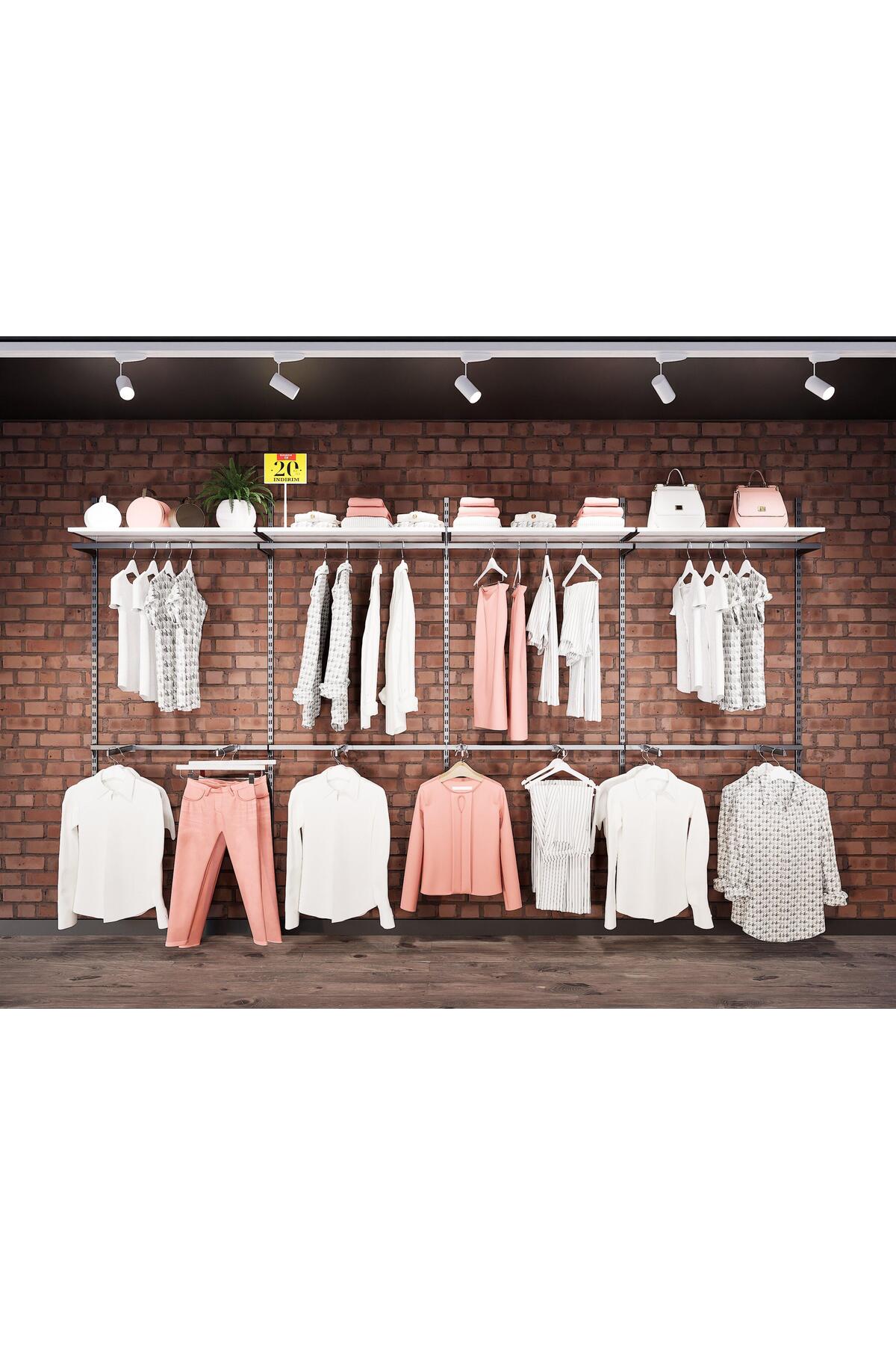 Mağaza Raf Sistemi, Askılık Sistemi, Butik Rafı, Mağaza Stand, Giyinme Odası-365*200 - Görsel 4