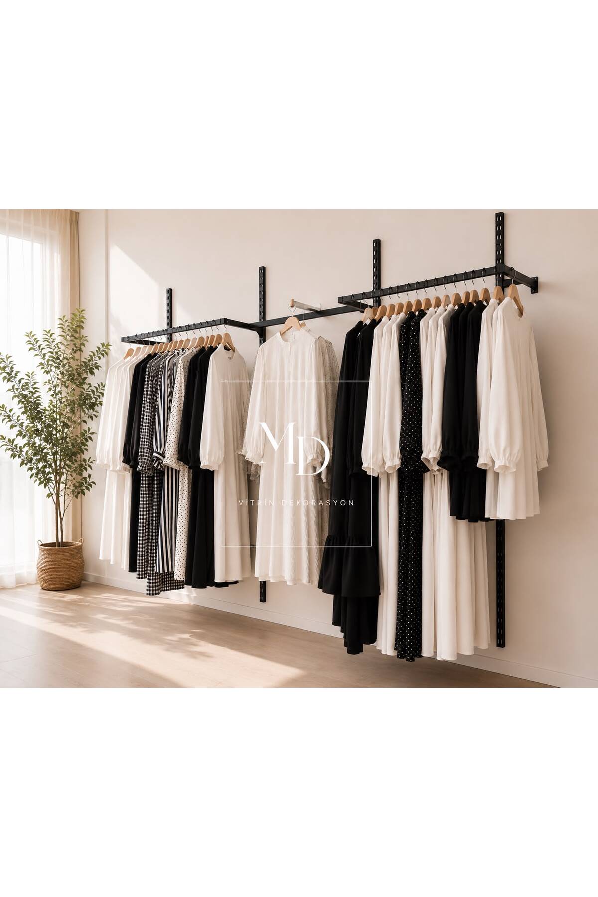 Askı Sistemi Askılık Giyinme Odası Askılık Sistemi Raf Sistemi 275x200 cm - Görsel 2
