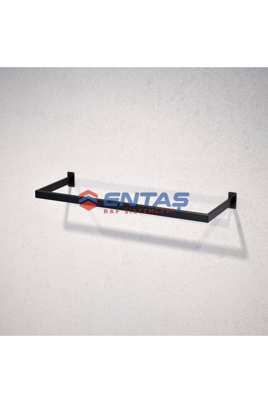 Mağaza Askılık Raf Sistemi 90x30 cm Siyah - Butik Stand, Giyinme Odası Sistemi - Görsel 4