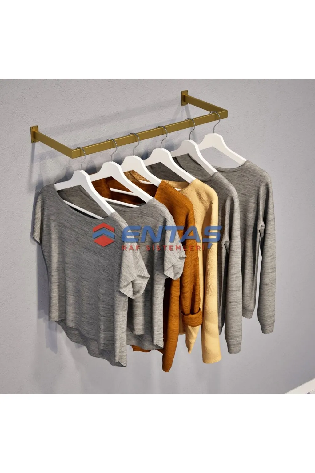 90*30 cm, 2 Lİ Paket,Duvara Monte Askılık,Giyinme Odası Askılığı,Mağaza Rafı,Butik Rafı
