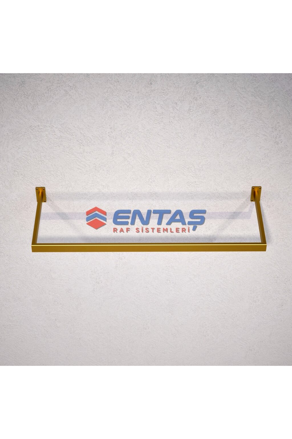 Mağaza Askılık Raf Sistemi 90x30 cm Gold - Butik Stand, Giyinme Odası Sistemi - Görsel 2