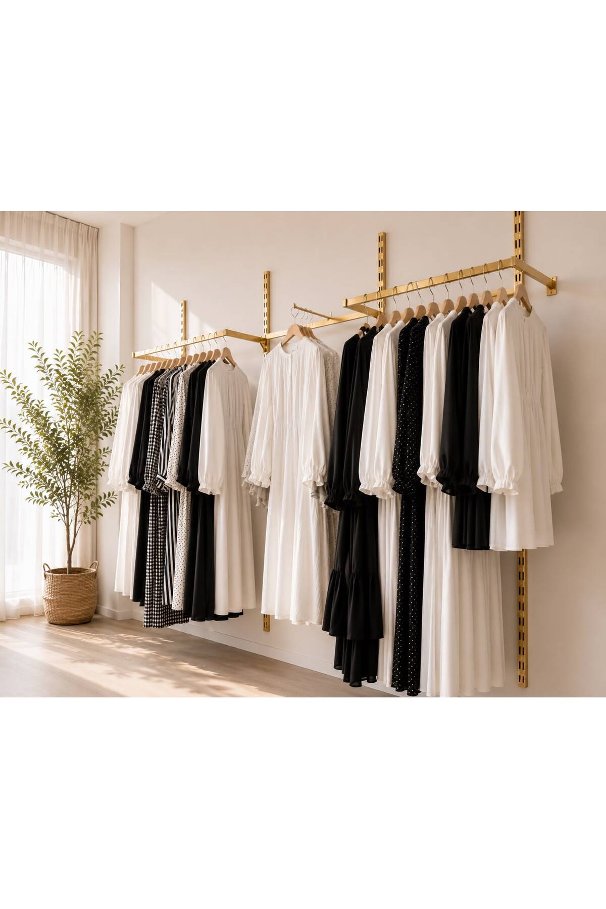 Askı Sistemi Askılık Giyinme Odası Askılık Sistemi Raf Sistemi 275x200 cm - Görsel 2