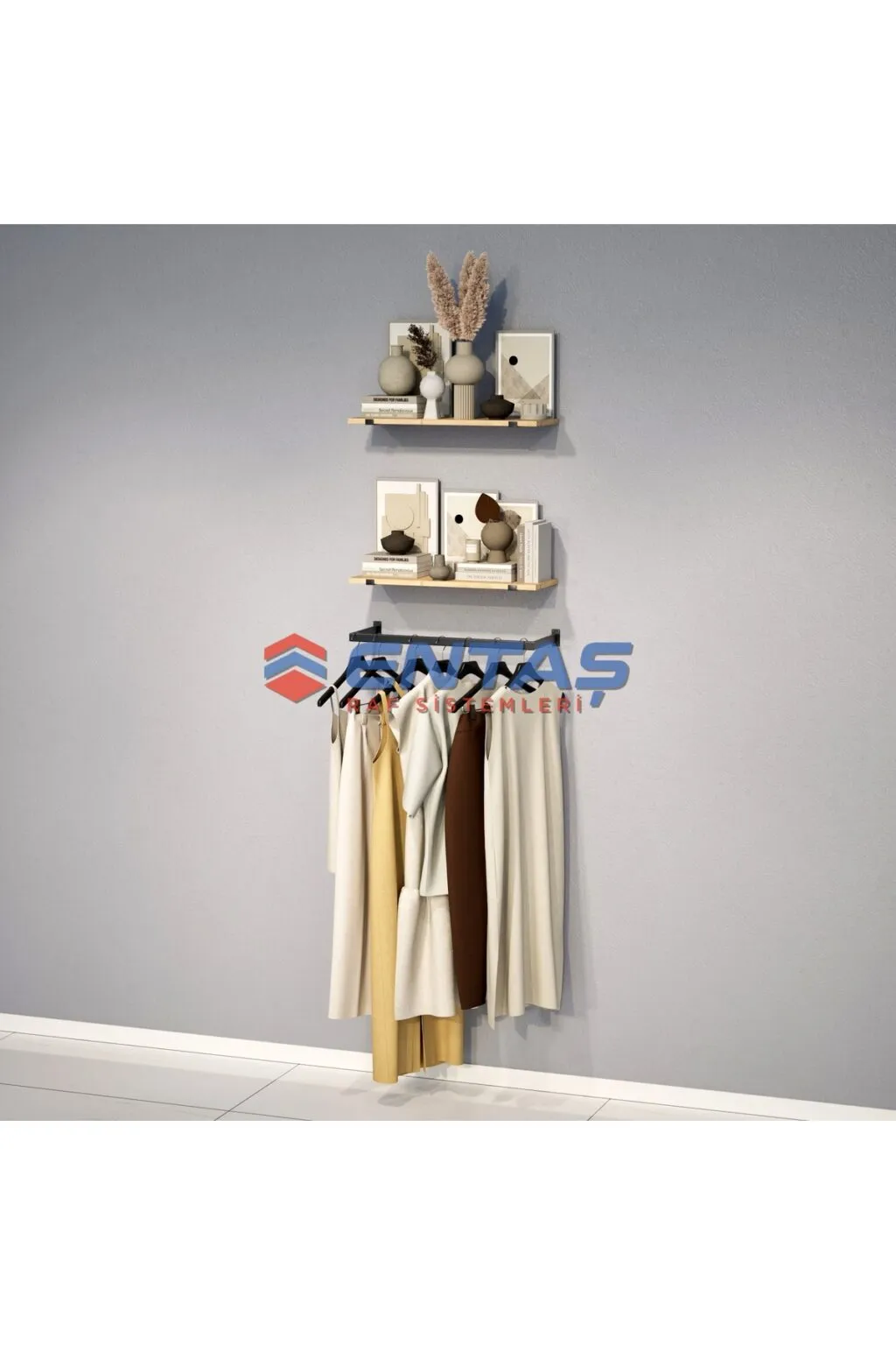 95*H:220, Giyinme Odası Rafı,Askılık Sistemi, Mağaza Raf Sistemi,Butik Raf Sistemi