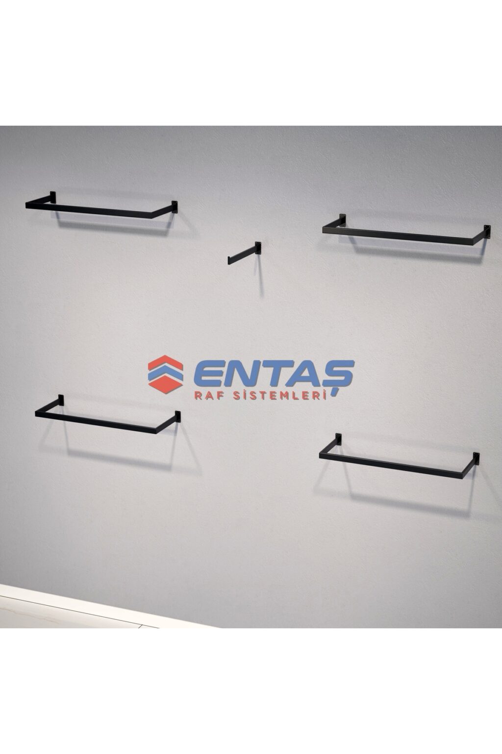 Mağaza Askılık Raf Sistemi 190x220 cm Siyah - Butik Stand, Giyinme Odası Sistemi - Görsel 3