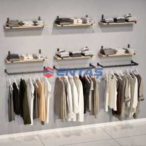 190*H:220,Giyinme Odası Rafı,Askılık Sistemi, Mağaza Raf Sistemi,Butik Raf Sistemi