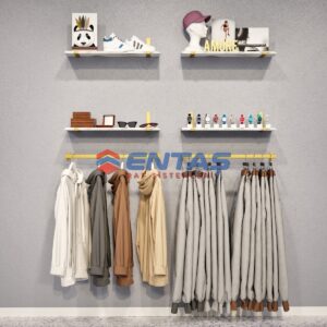190*H:220,Giyinme Odası Rafı,Askılık Sistemi, Mağaza Raf Sistemi,Butik Raf Sistemi