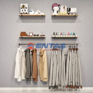 190*H:220,Giyinme Odası Rafı,Askılık Sistemi, Mağaza Raf Sistemi,Butik Raf Sistemi