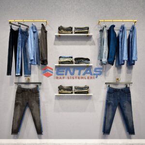 190*H:220,Giyinme Odası Rafı,Askılık Sistemi, Mağaza Raf Sistemi,Butik Raf Sistemi