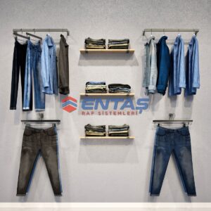 190*H:220,Giyinme Odası Rafı,Askılık Sistemi, Mağaza Raf Sistemi,Butik Raf Sistemi