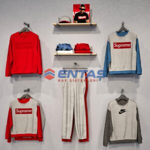 190*H:220,Giyinme Odası Rafı,Askılık Sistemi, Mağaza Raf Sistemi,Butik Raf Sistemi