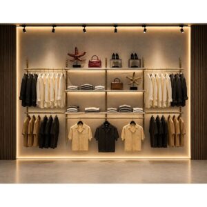 Mağaza Raf Sistemi, Askılık Sistemi, Butik Rafı, Mağaza Stand, Giyinme Odası-365*200