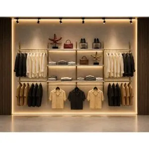 Mağaza Raf Sistemi, Askılık Sistemi, Butik Rafı, Mağaza Stand, Giyinme Odası-365*200