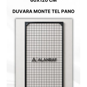 Sık Telli Tel Raf - Siyah Renkli Tel Pano Stand, Duvar Askılığı, Telefon ve Züccaciye Raf 60x120 cm 5 ADET
