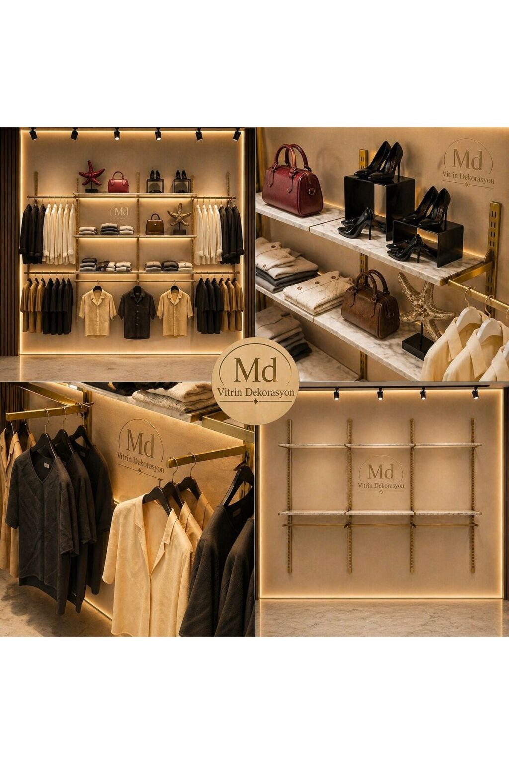Mağaza Raf Sistemi, Askılık Sistemi, Butik Rafı, Mağaza Stand, Giyinme Odası-365*200 - Görsel 2