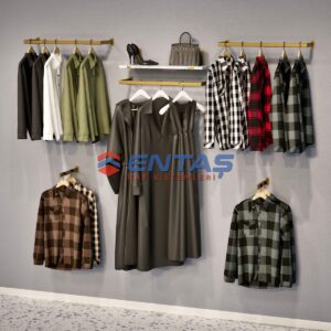 280*H:220, Giyinme Odası Rafı,Askılık Sistemi, Mağaza Raf Sistemi,Butik Raf Sistemi