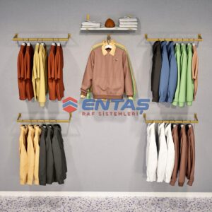 250*H:220,Giyinme Odası Rafı,Askılık Sistemi, Mağaza Raf Sistemi,Butik Raf Sistemi