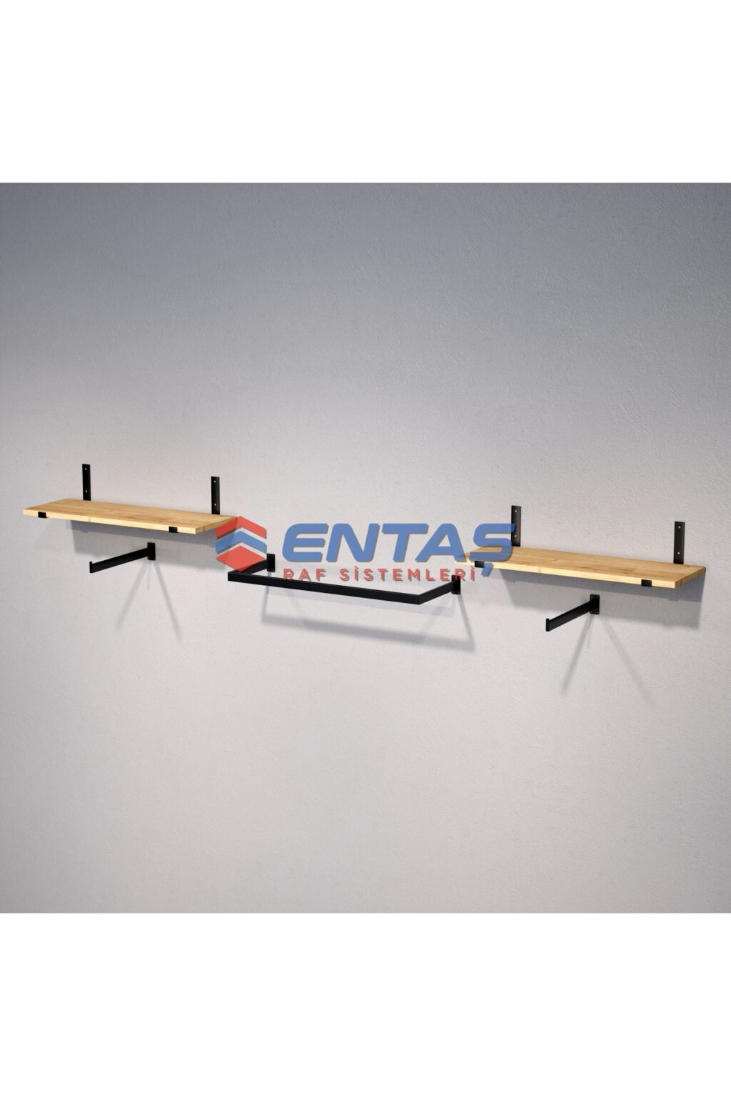 Mağaza Askılık Raf Sistemi 280x220 cm Siyah - Butik Stand, Giyinme Odası Sistemi - Görsel 4