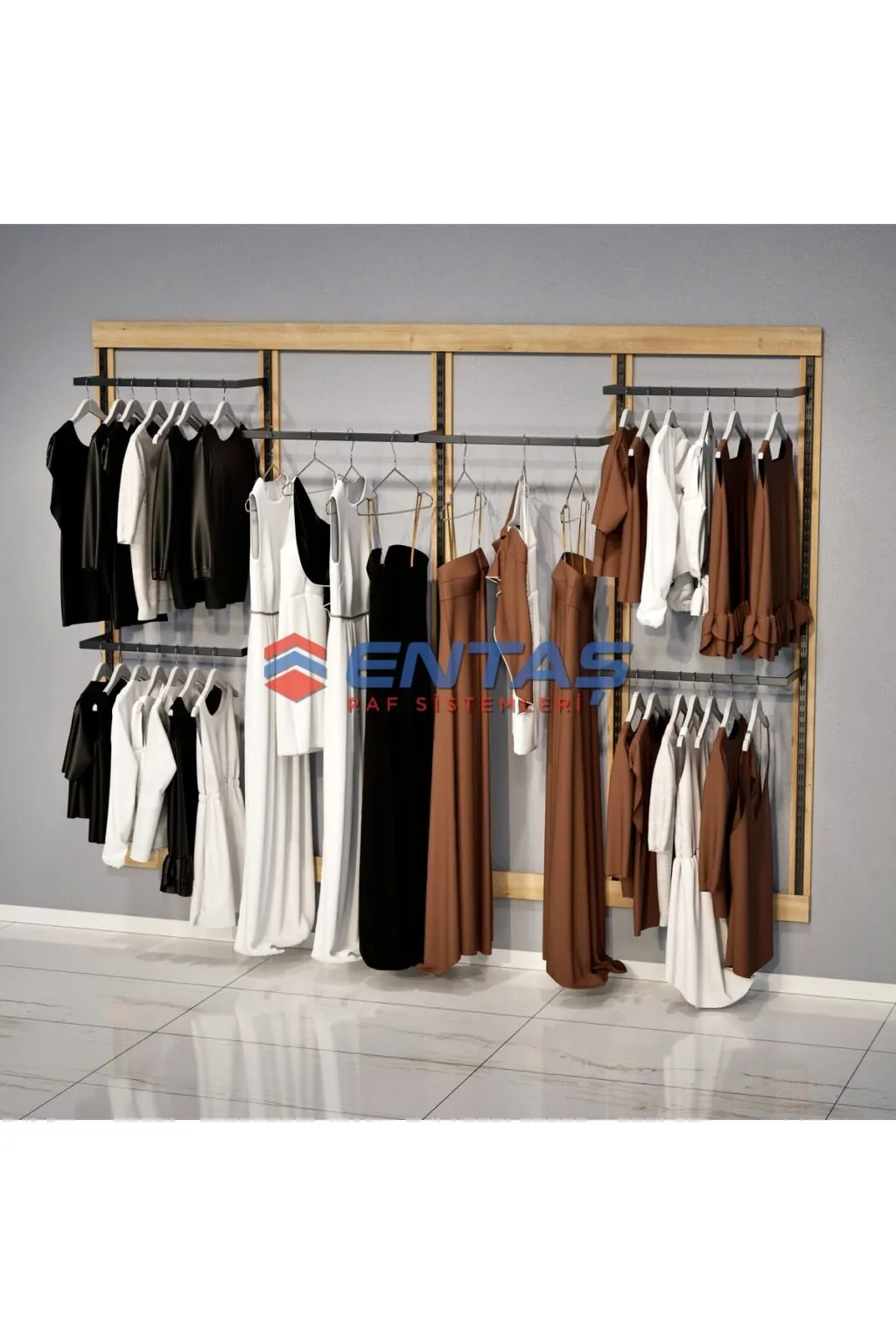 310*H220, Giyinme Odası Rafı,Lüx Askılık Sistemi, Mağaza Raf Sistemi,Butik Raf Sistemi
