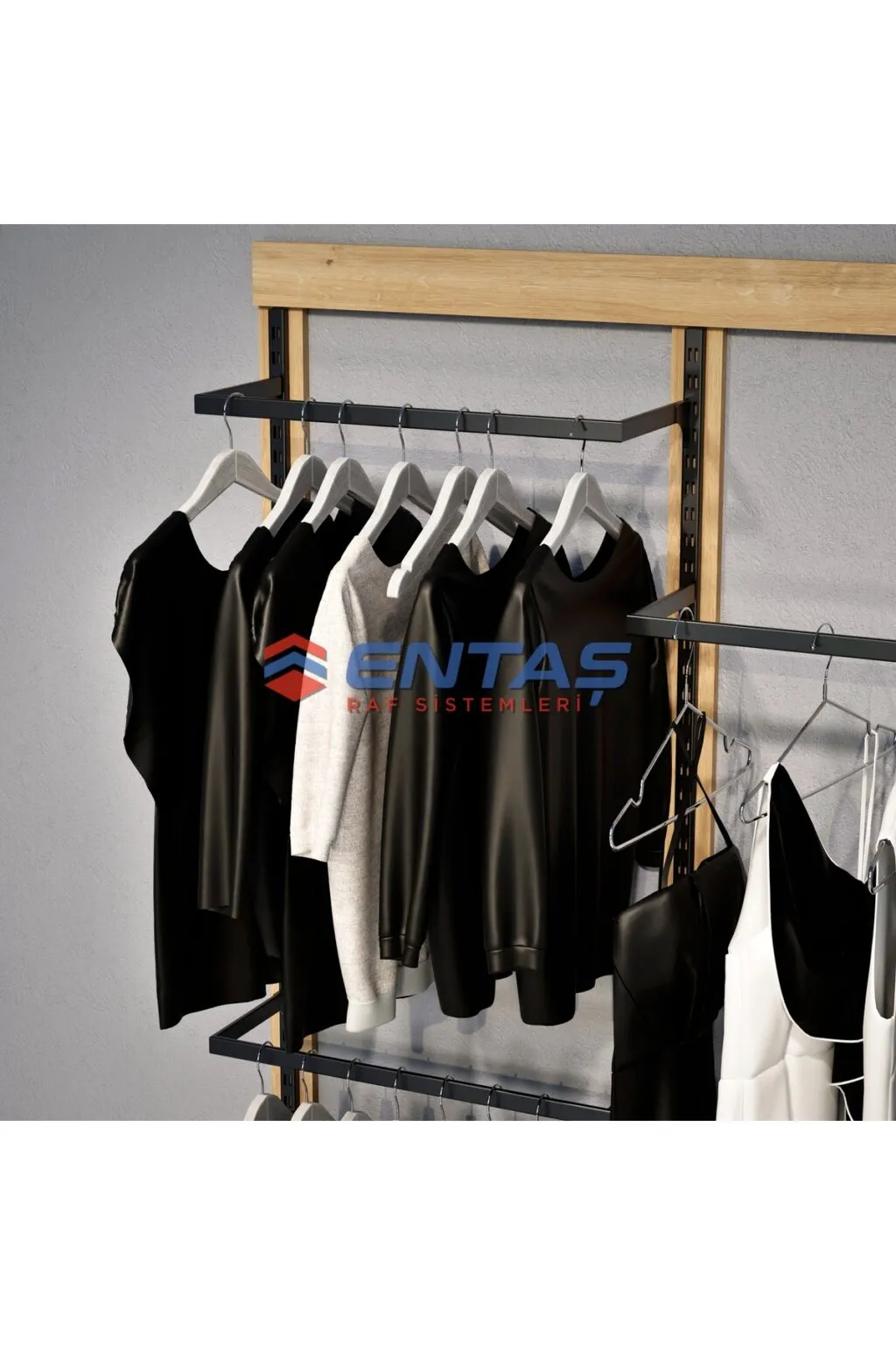 310*H220, Giyinme Odası Rafı,Lüx Askılık Sistemi, Mağaza Raf Sistemi,Butik Raf Sistemi - Görsel 3