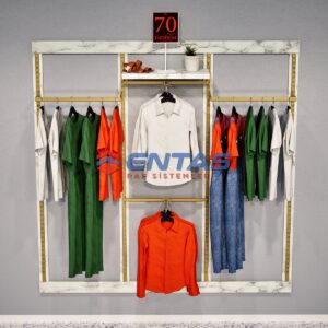 280*h220 Giyinme Odası Rafı,lüx Askılık Sistemi, Mağaza Raf Sistemi,butik Raf Sistemi