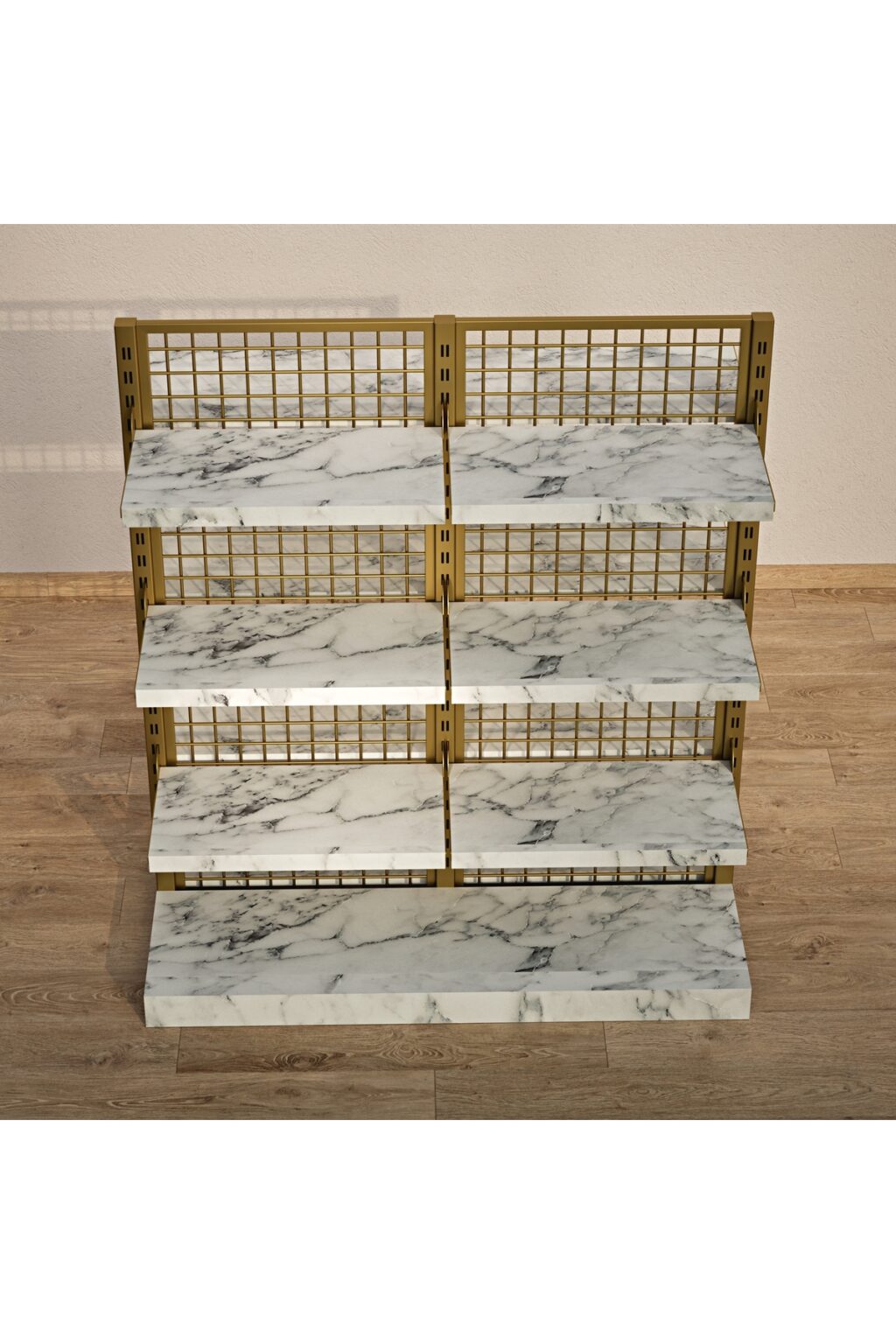 Raflı Lüks Orta Reyon 125x140 cm - Telli Market Orta Reyonu - Görsel 3