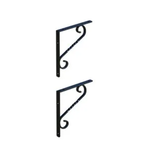 2'li Set Ferforje Raf Destek Kolu 21x27 cm - L Konsol, Duvara Monte Raf Kolu