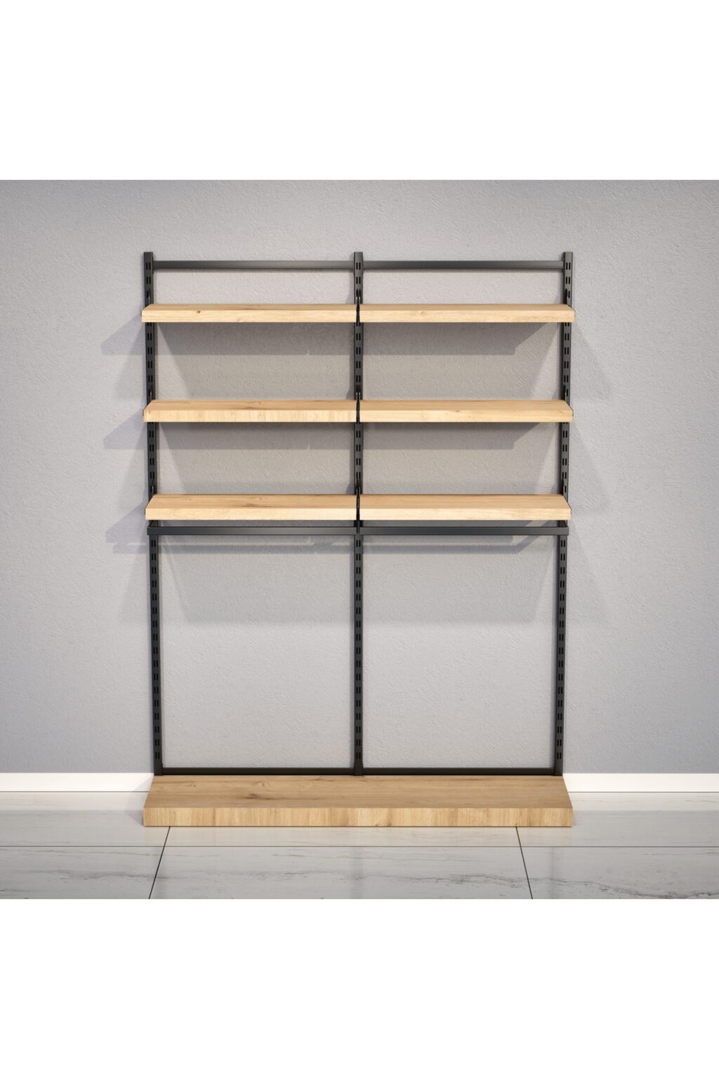 Mağaza Askılık Raf Sistemi 190x220 cm Siyah - Butik Stand, Giyinme Odası Sistemi - Görsel 2