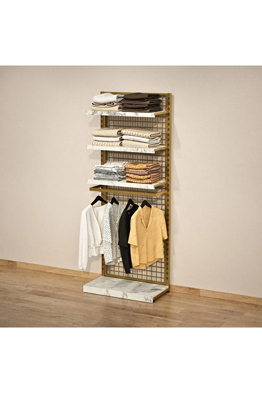 Giyinme Odası Raf Sistemi,lüx Telli Askılık Sistemi, Mağaza Raf Sistemi,butik Raf Sistemi 100*h220