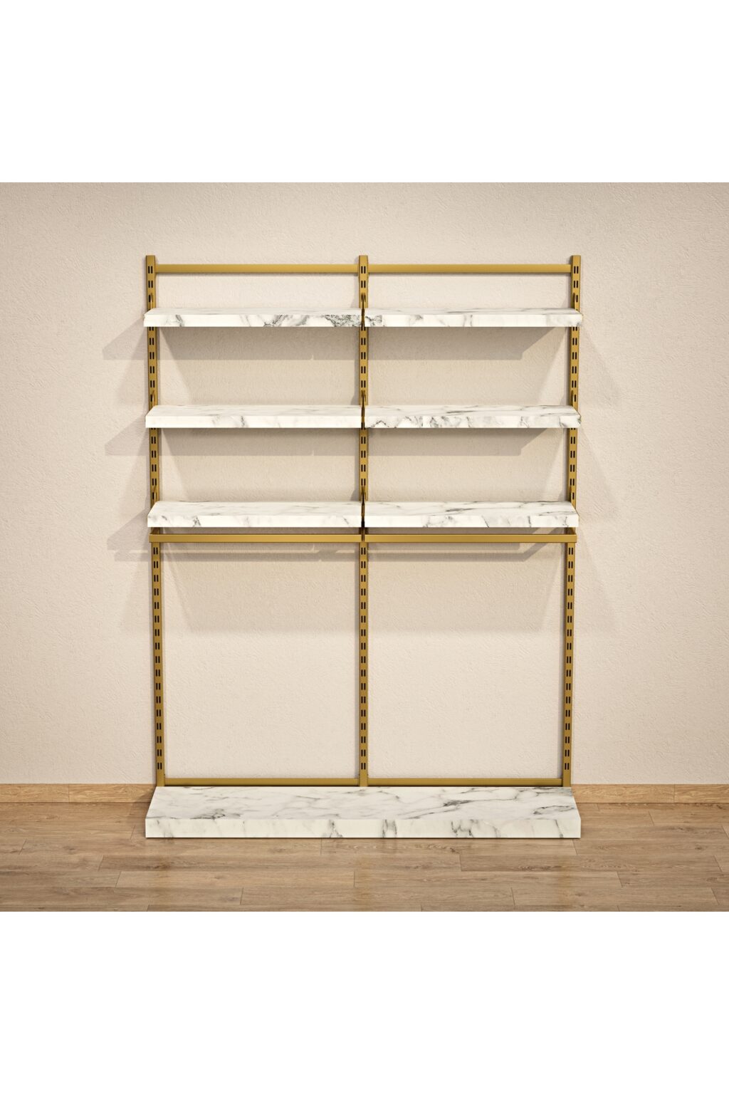 Mağaza Askılık Raf Sistemi 190x220 cm Gold - Butik Stand, Giyinme Odası Sistemi - Görsel 3