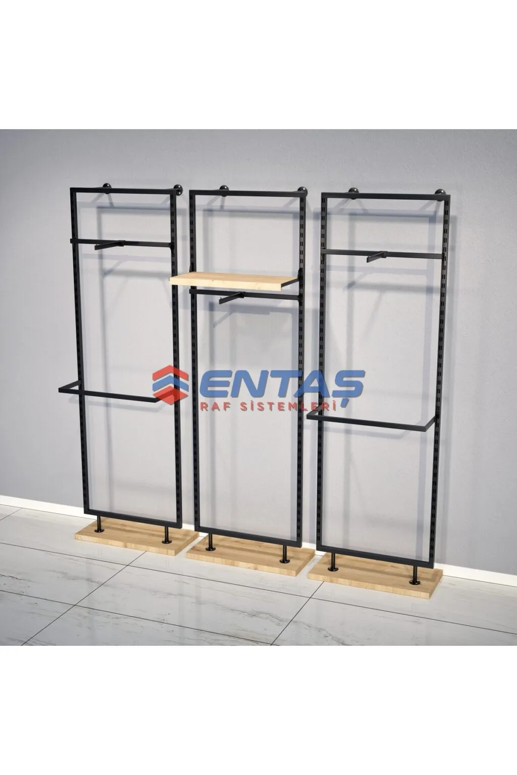 Giyinme Odası Raf Sistemi,lüx Askılık Sistemi, Mağaza Raf Sistemi,butik Raf Sistemi 260*h220 - Görsel 2