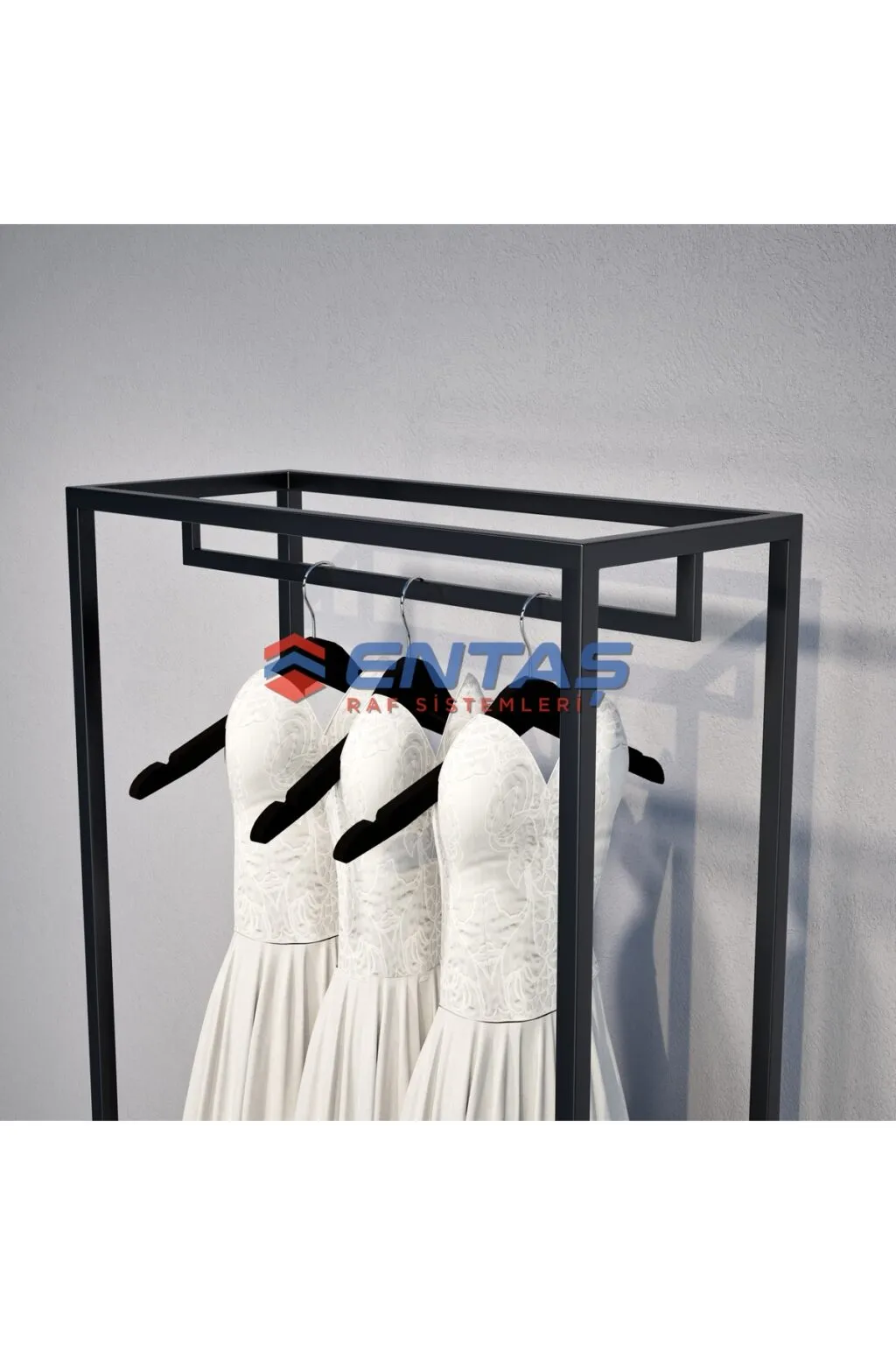 40*120*h220,modern Gelinlik Standı, Askılık Sistemi,abiye Elbise Askılığı - Görsel 3