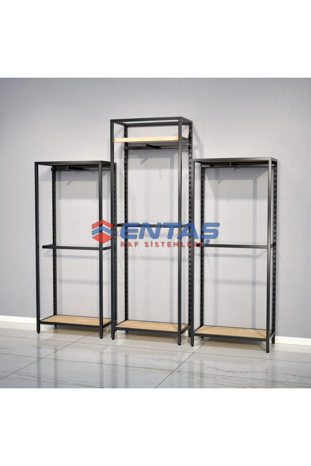 Modern Giyinme Odası Raf Sistemi,lüx Askılık Sistemi, Mağaza Raf Sistemi,butik Raf Sistemi 300*h220 - Görsel 4