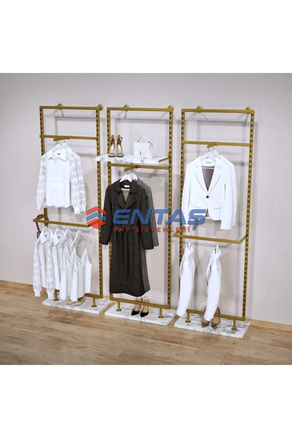 300*h220,giyinme Odası Raf Sistemi,lüx Askılık Sistemi, Mağaza Raf Sistemi,butik Raf Sistemi - Görsel 3