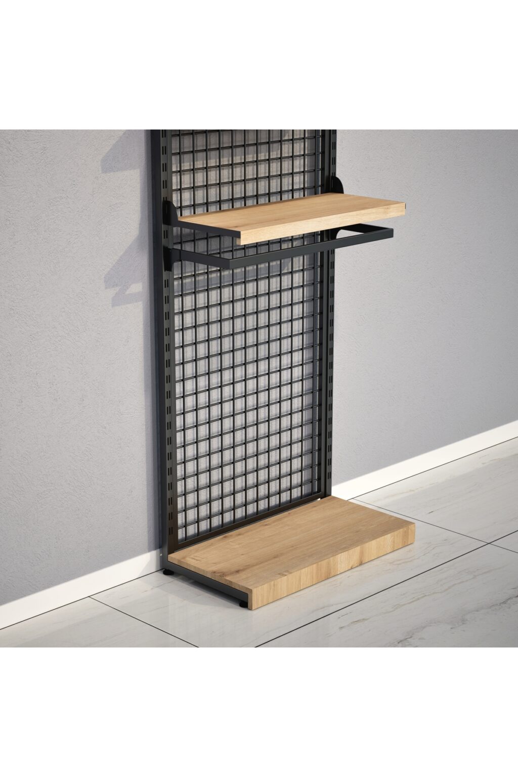 Mağaza Askılık Raf Sistemi 100x220 cm Siyah - Butik Stand, Giyinme Odası Sistemi - Görsel 2