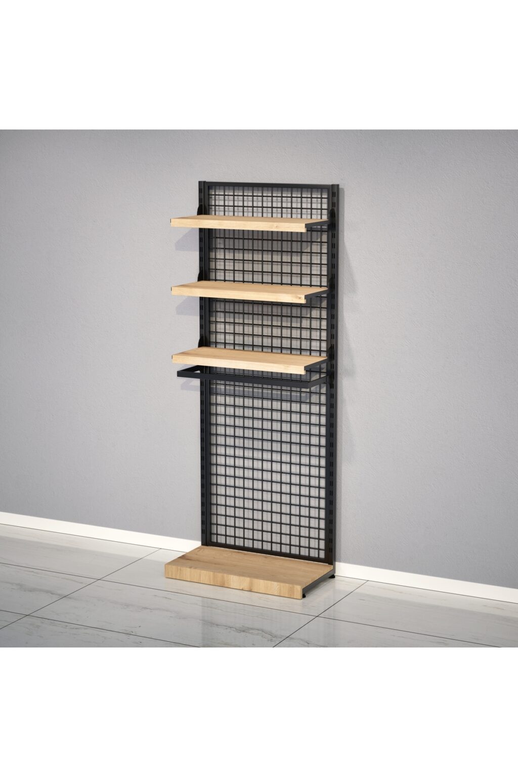 Mağaza Askılık Raf Sistemi 100x220 cm Siyah - Butik Stand, Giyinme Odası Sistemi - Görsel 4