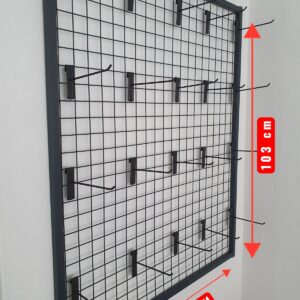 Tel Pano 83x103 cm 4x4 Sık Telli Duvara Monte 20 Adet 15 cm Kanca Dahil Renk:antrasit