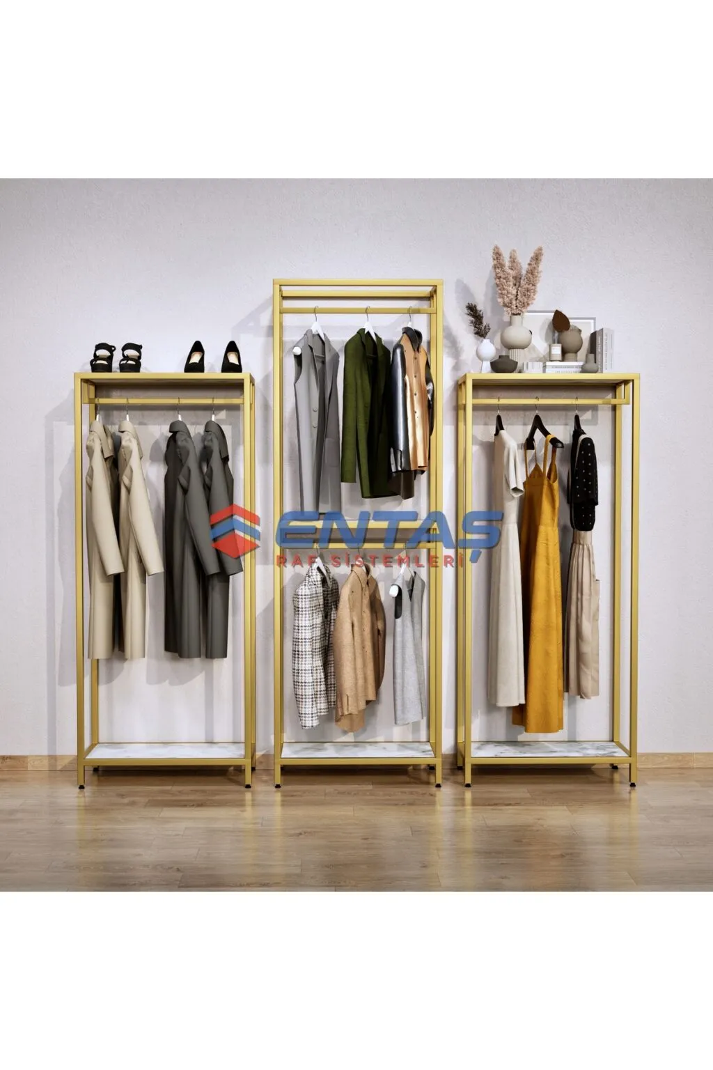 Modern Giyinme Odası Raf Sistemi,lüx Askılık Sistemi, Mağaza Raf Sistemi,butik Raf Sistemi 360*h220