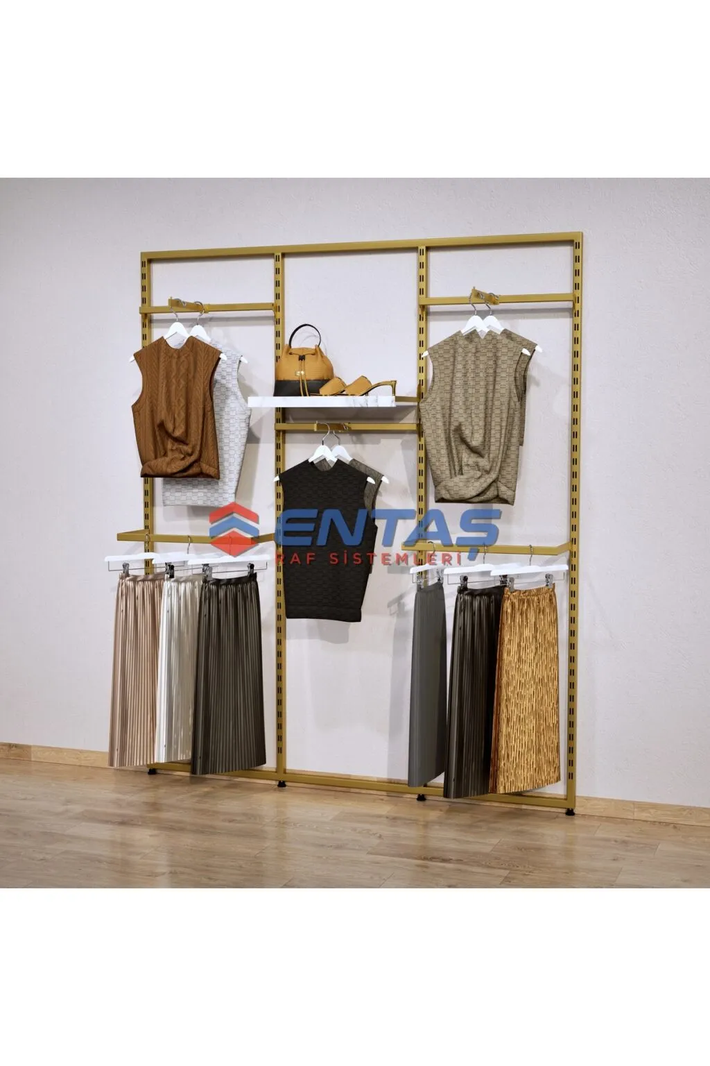 Giyinme Odası Raf Sistemi,lüx Askılık Sistemi, Mağaza Raf Sistemi,butik Raf Sistemi 280*h220 - Görsel 2