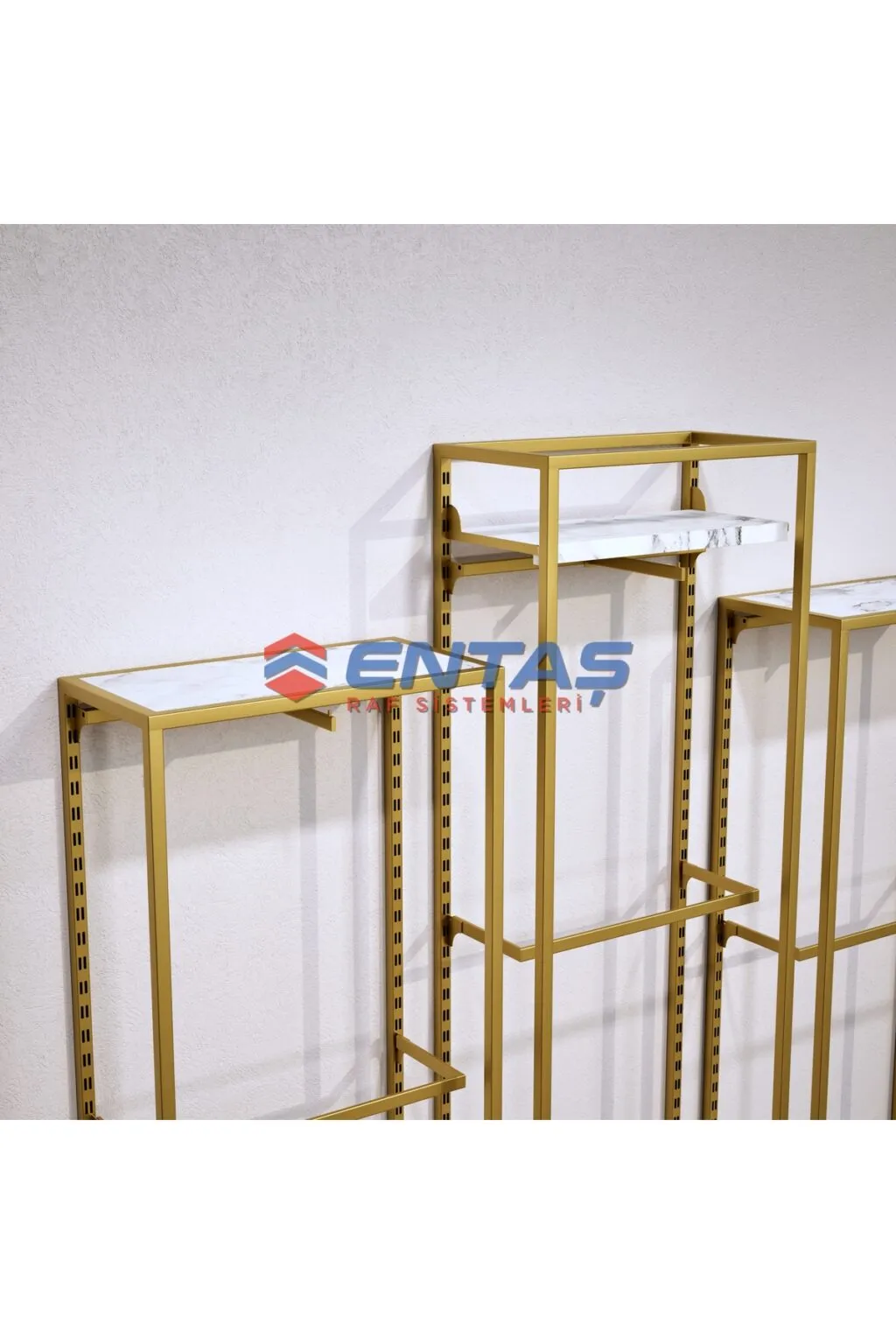 Modern Giyinme Odası Raf Sistemi,lüx Askılık Sistemi, Mağaza Raf Sistemi,butik Raf Sistemi 300*h220 - Görsel 3