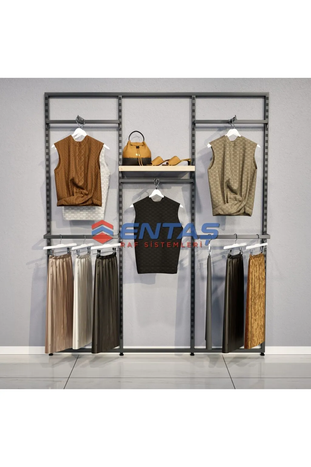 Giyinme Odası Raf Sistemi,lüx Askılık Sistemi, Mağaza Raf Sistemi,butik Raf Sistemi 190*h220