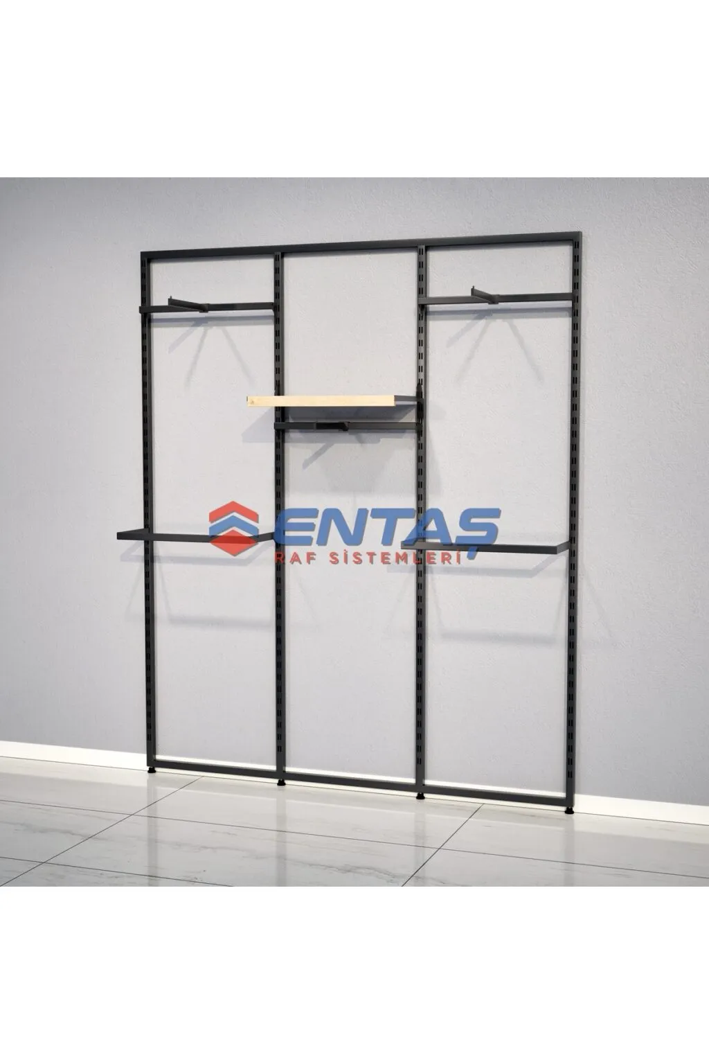 Giyinme Odası Raf Sistemi,lüx Askılık Sistemi, Mağaza Raf Sistemi,butik Raf Sistemi 190*h220 - Görsel 2