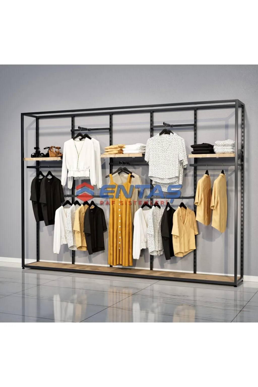 Giyinme Odası Raf Sistemi,lüx Askılık Sistemi, Mağaza Raf Sistemi,butik Raf Sistemi 310*h220 - Görsel 3