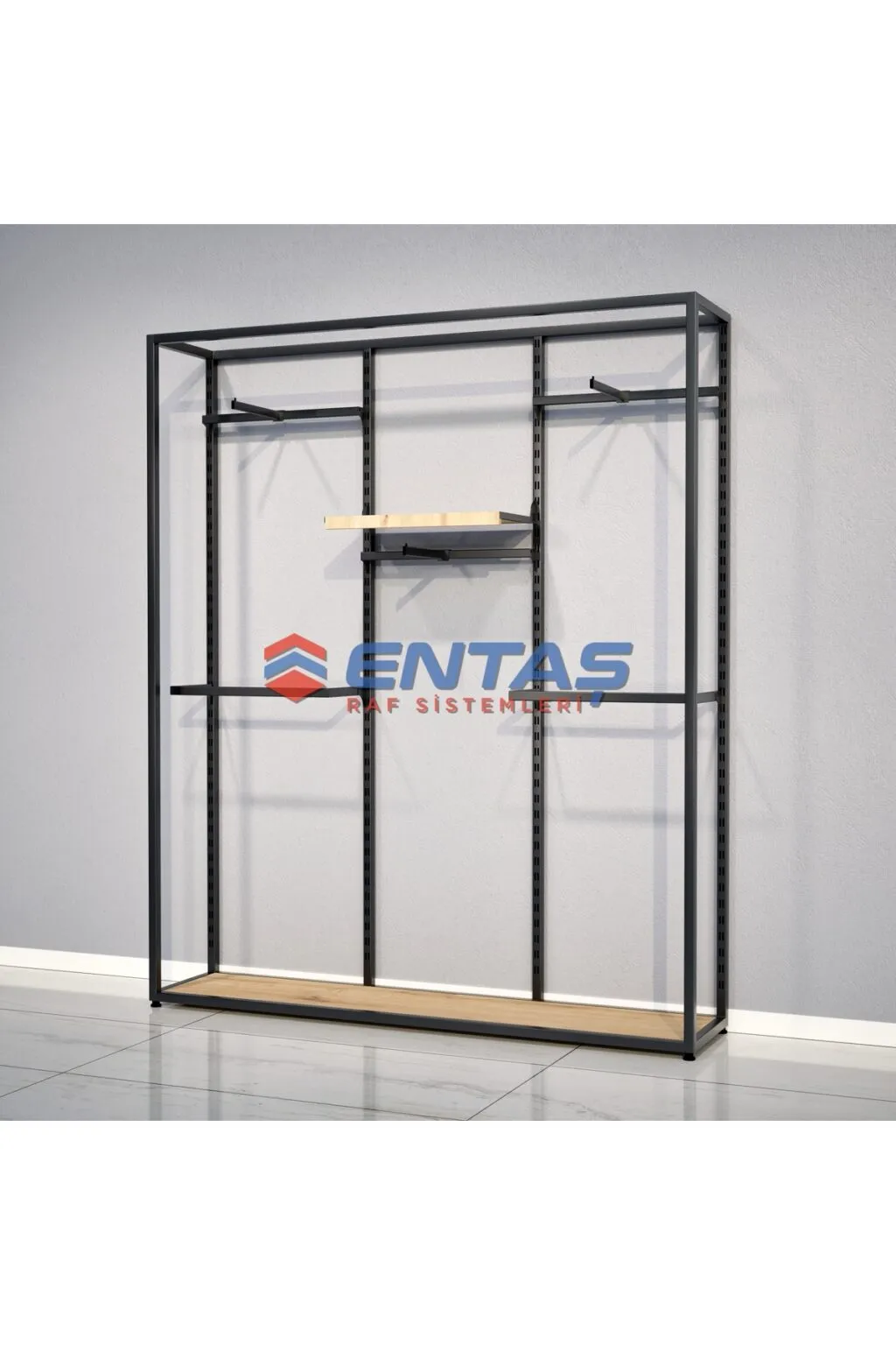 Giyinme Odası Raf Sistemi,lüx Askılık Sistemi, Mağaza Raf Sistemi,butik Raf Sistemi 190*h220 - Görsel 3