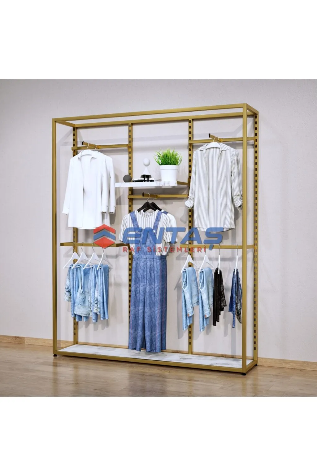 190*h220,giyinme Odası Raf Sistemi,lüx Askılık Sistemi, Mağaza Raf Sistemi,butik Raf Sistemi - Görsel 3